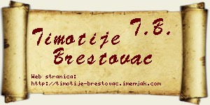 Timotije Brestovac vizit kartica
